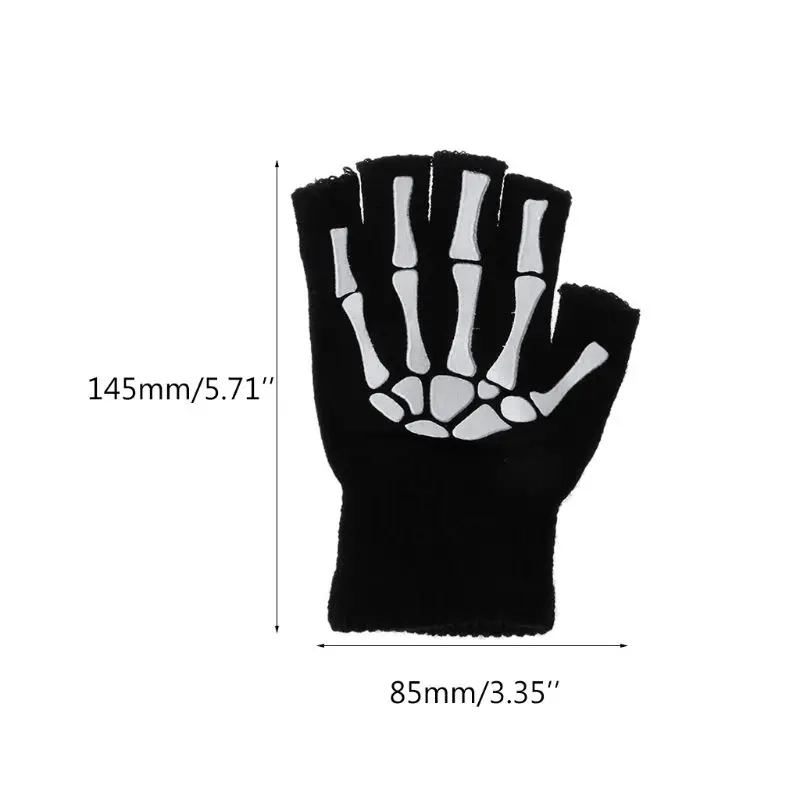 Cycling Gloves Kids Outdoor Sports Bicycle Half Finger Skeleton Soft Protective For cycling hiking skating Gift