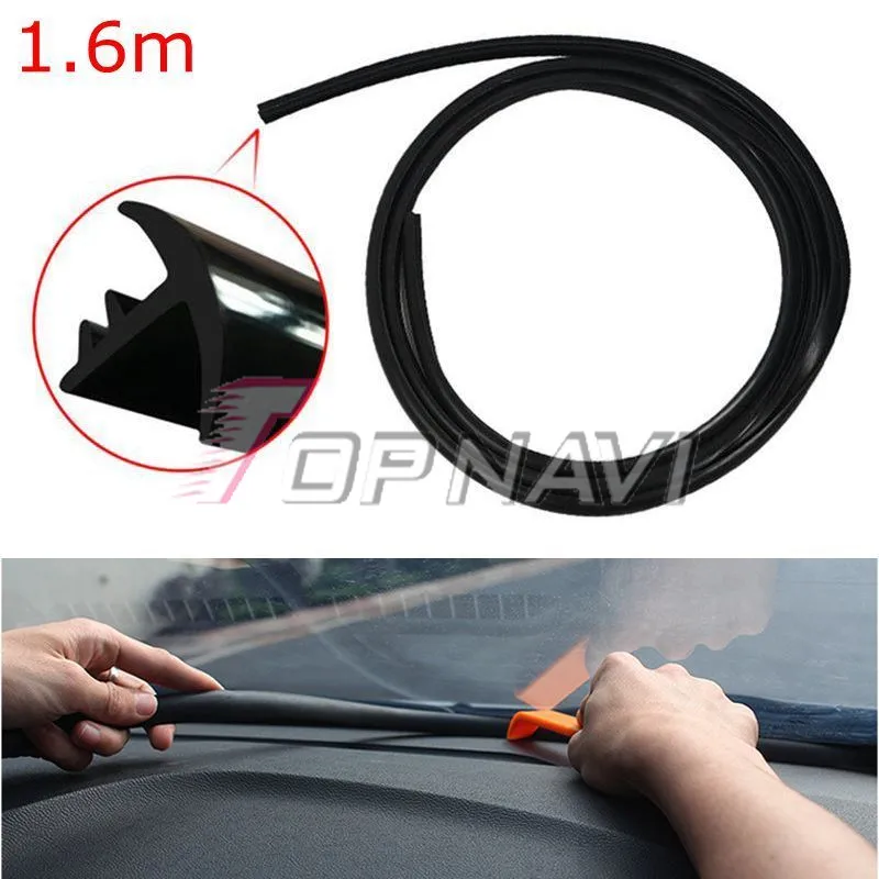 Rubber 1.6m Soundproof Dustproof Sealing Strip for Auto Car Dashboard Windshield 11