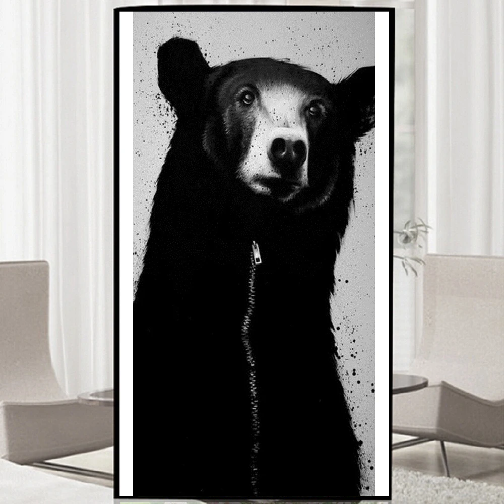 

5D DIY Diamond embroidery black bear animals Pictures Full Resin round rhinestone mosaic kit Diamond Painting cross stich decor