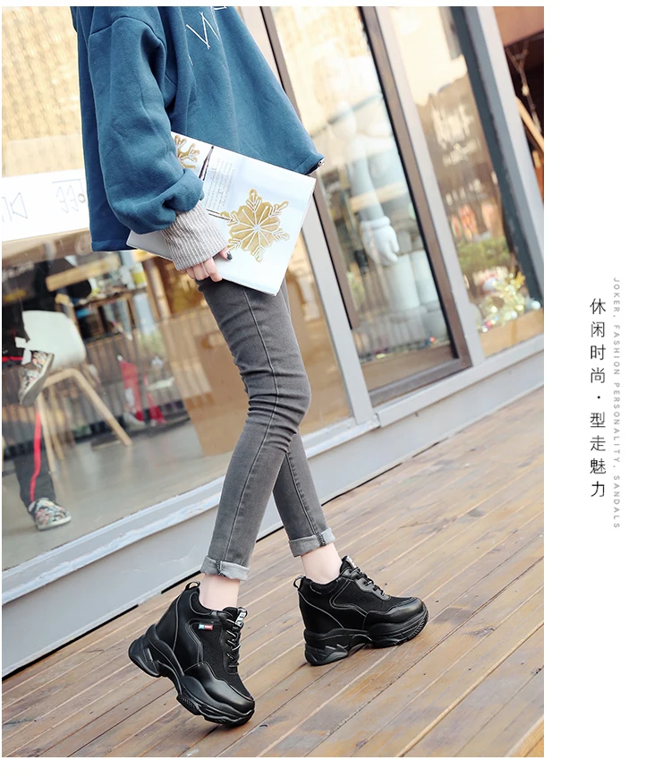 spring autumn fashion platform shoes casual sweet sports shoes shallow mouth Femmes Height Increase Shoes White mujer