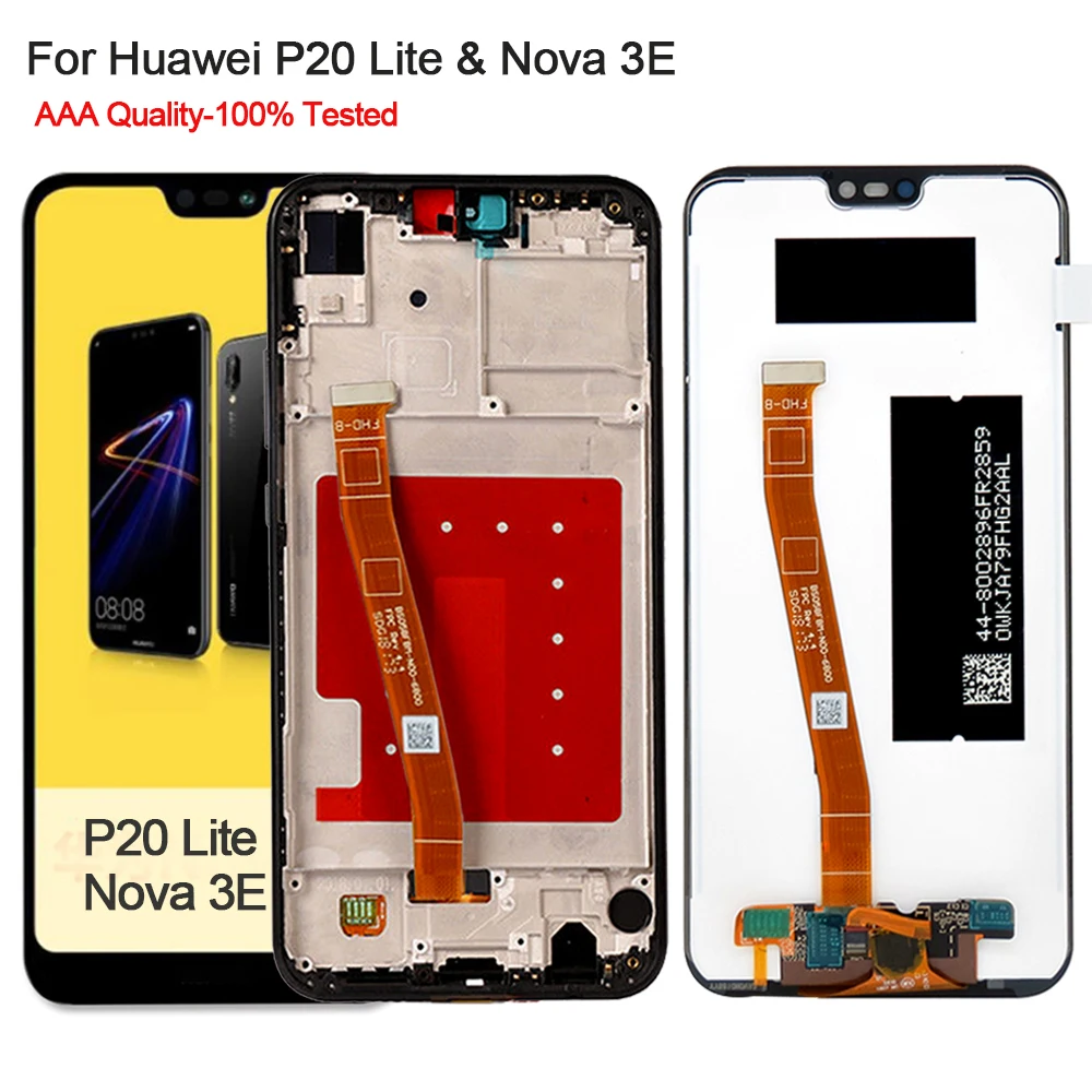 

New for Huawei P20 Lite LCD Display Touch Screen Digitizer with Frame Assembly for Huawei P20 Lite Nova 3E ANE-LX1 ANE-LX3 Phone