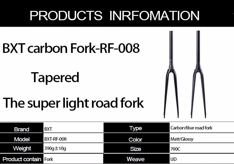 BXT 700c полностью углеродное волокно Велосипедная вилка 700* 23c шины углеродная дорога для велосипеда прямо вилка бренд V тормоза UDblack все части велосипеда