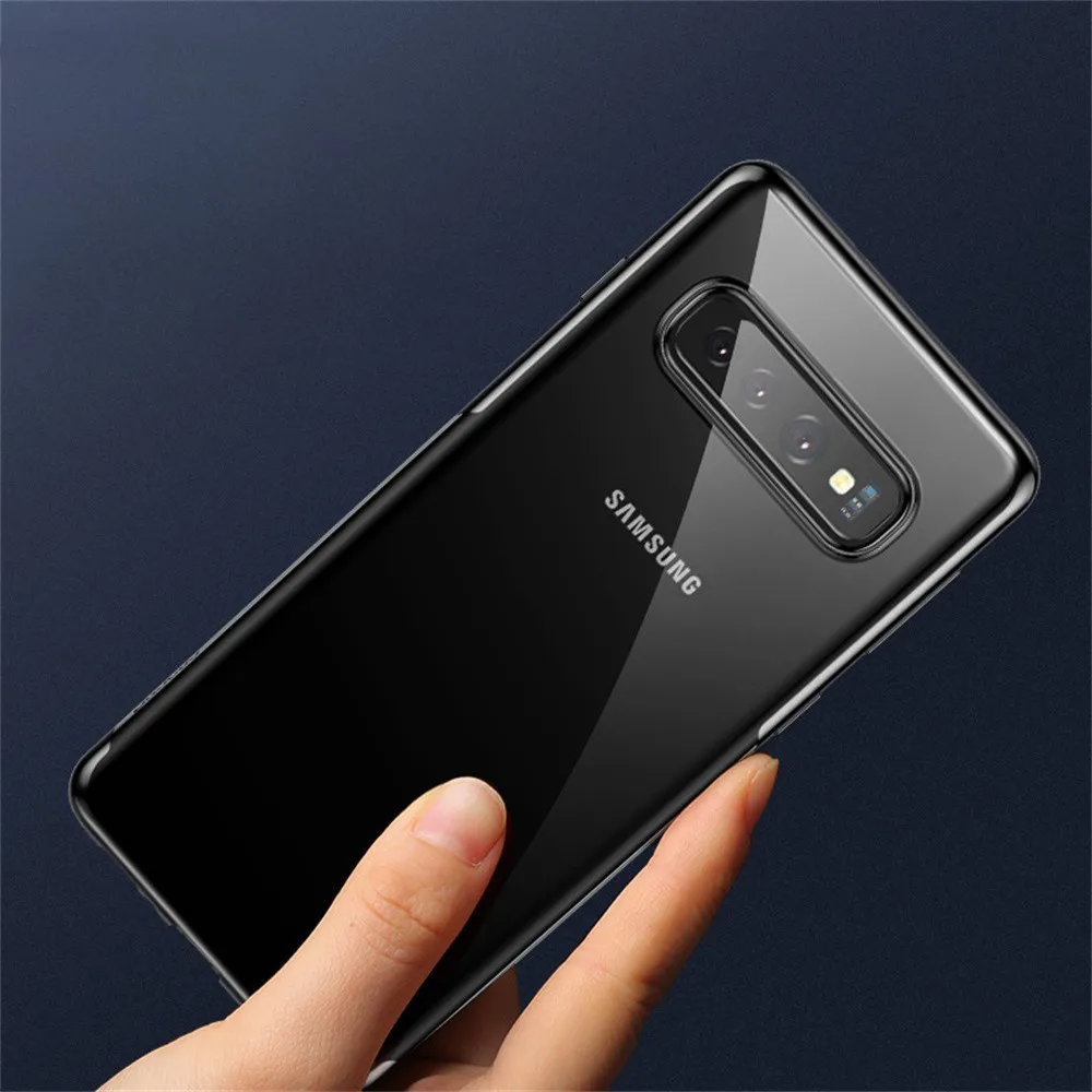 

YEINDBOO Clear Phone Case 6'' For Samsung S10 S10 PLUS Simple Transparent Ultrathin Soft Shockproof Case Candy Color Back Cover