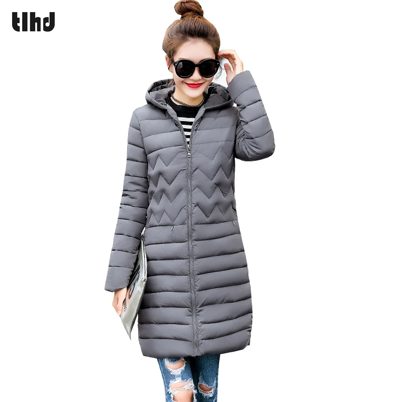TLHD 2017 Women Winter Parkas Female Warm Thicken Middle