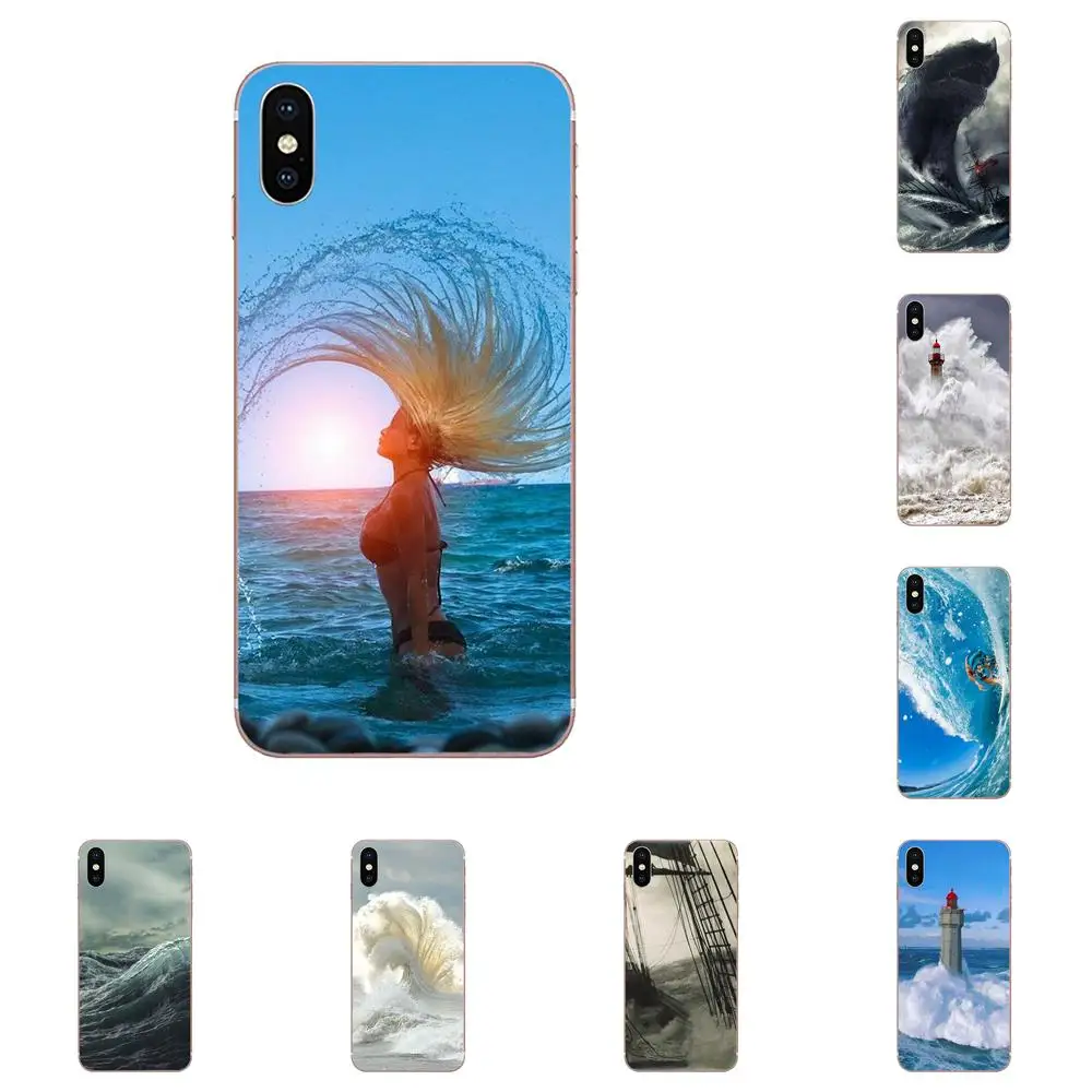 Чехол-книжка с якорь море волны для Galaxy Alpha Note 3 4 10 A10 A20 A20E A30 A40 A50 A60 A70 A80 A90 M10 M20 M30 M40