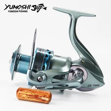 Yumoshi высокопрочная металлическая спиннинговая Рыболовная катушка из алюминиевого сплава 12+ 1BB, рыболовное спиннинговое колесо для морской рыбалки