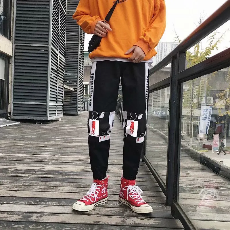 

Cargo Harem Men Pants Color Block Patchwork Mens Casual Joggers Tactical Trousers Harajuku Streetwear Hip Hop Pants Male