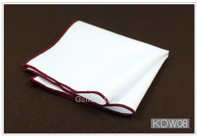 Fashion Cotton Handkerchiefs White Hanky Solid Pocket Square Mens Casual Suit Square Pockets Handkerchief Towels - Цвет: KDW08