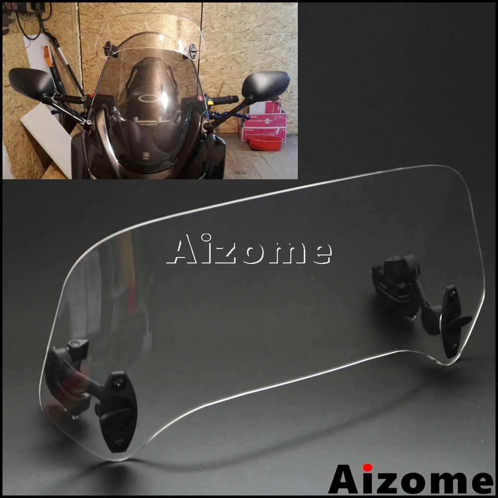 Universal Clear Motorcycle Adjustable Windscreen Extension Clip on