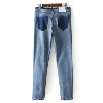 

2019 New Blue High Waist Pencil Jeans Elegant Women Zipper Pocket Denim Pants Female Bottom Casual Trousers