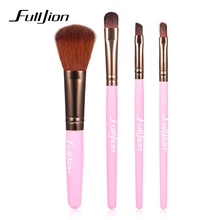 Filljion 4Pcs Pro Paintbrushes of Makeup Brushes Wooden Handle Make Up Brush Blush Foundation Hand to
