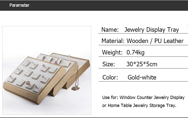 Качественные Деревянные Подносы для демонстрации ювелирных изделий из искусственной кожи, складные кольца, серьги, кулон, ожерелье, подставка, держатель, органайзер, многоцелевой
