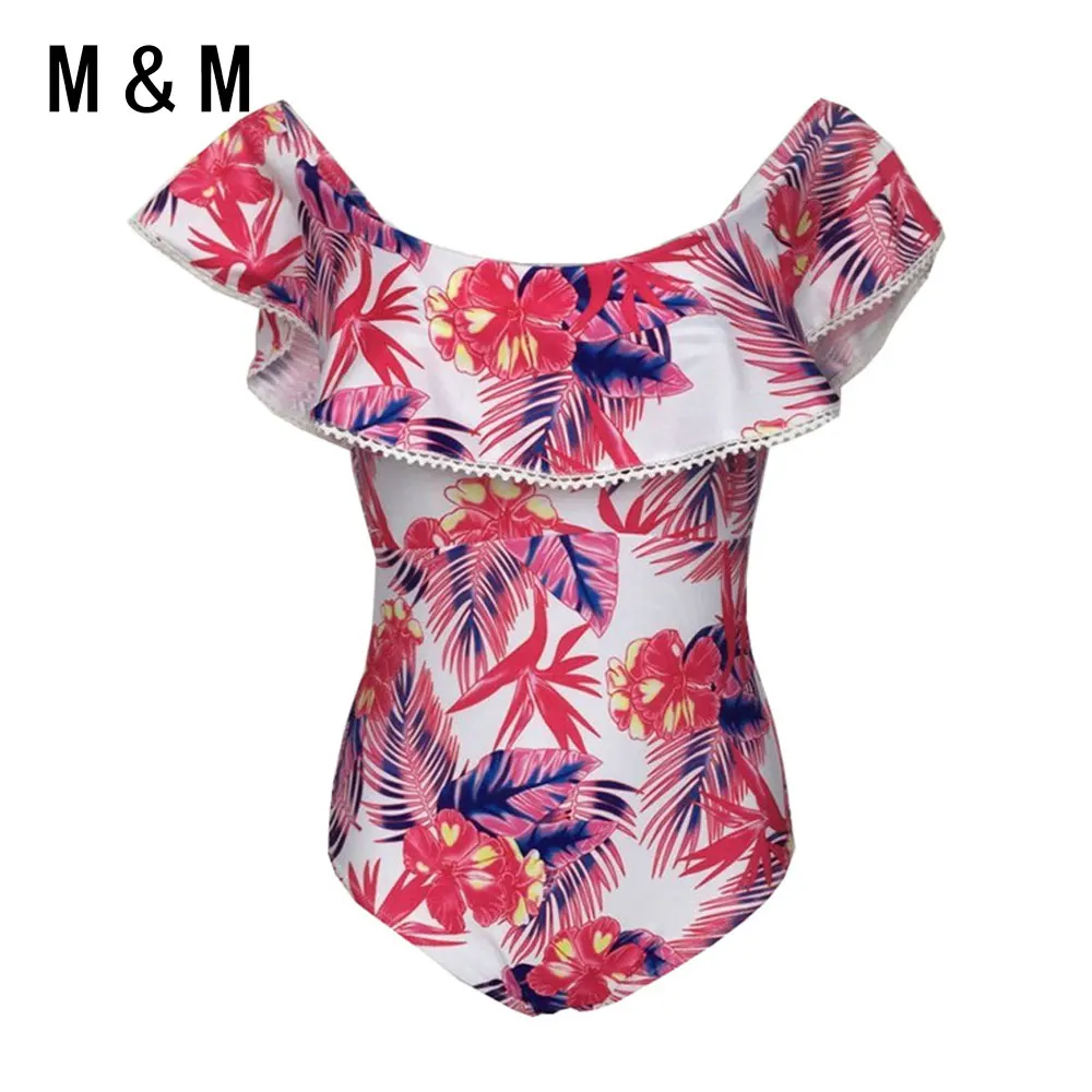 

Sexy 2018 Off Shoulder Swimwear One Piece Siwmsuit Ruffled New Floral Print Swim Bathing Suit Monokini Beach Wear Biquini Swim