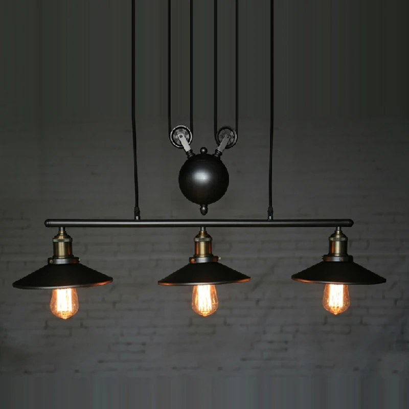 Rh Lightings Retro Iron Pulley Pendant Lights Loft American Retro Iron Pulley Pendant Lights Loft