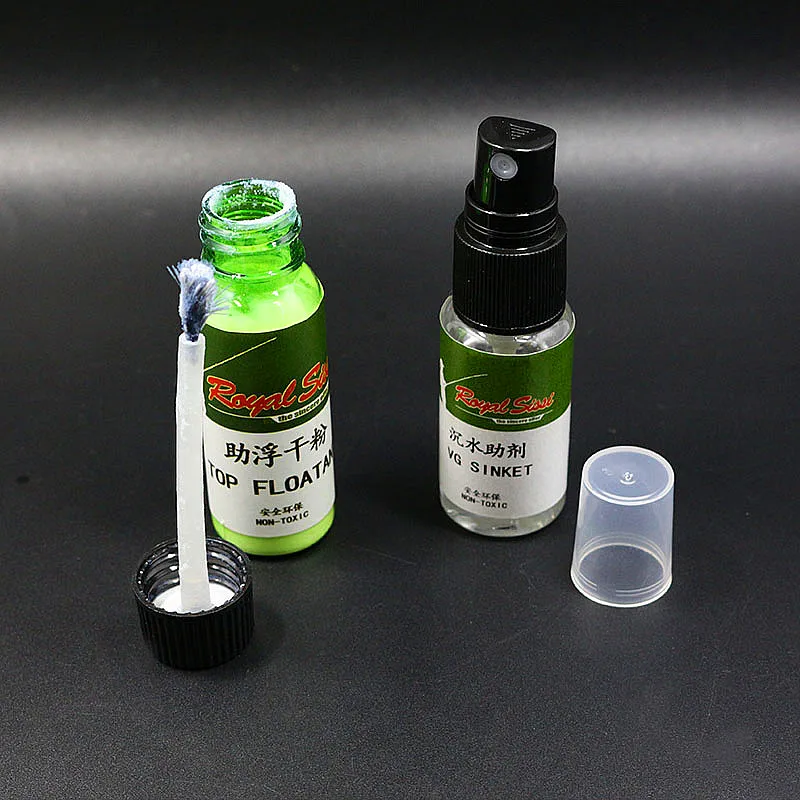 Royal Sissi Floatant Powder&sinket additives combo fly fishing chemical dry fly floating powder 20ml&wet sinking liquid 20ml fishing tackle fly fishing chemical fly fishing floatant