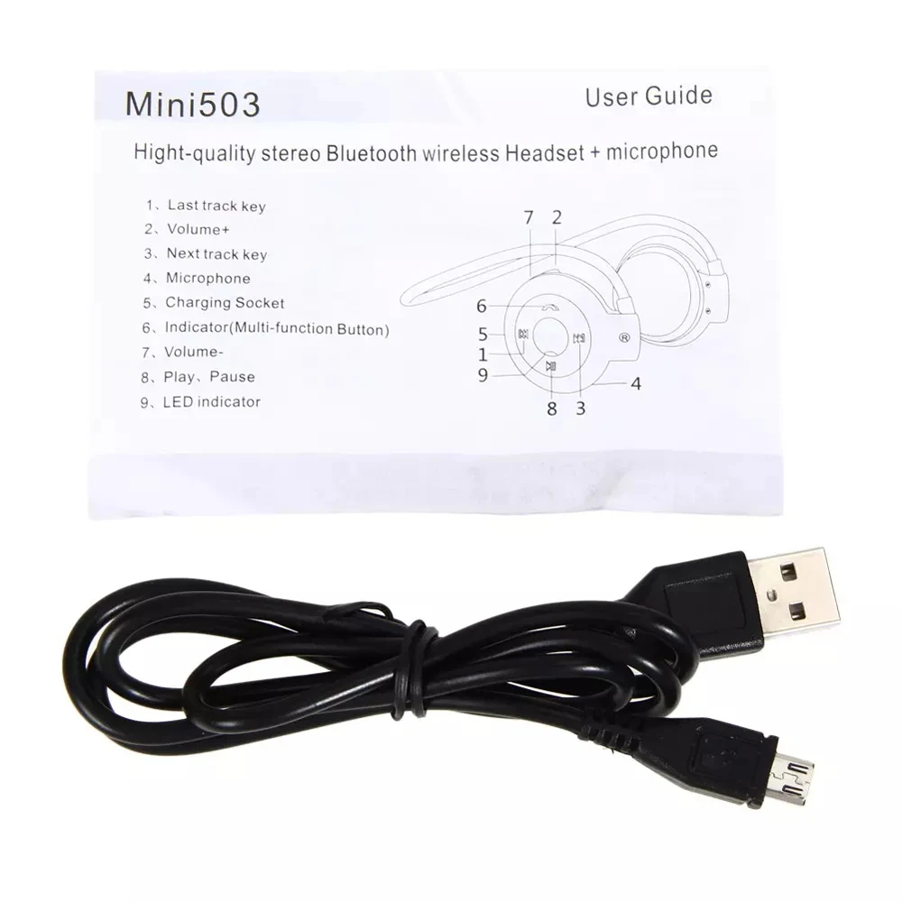 Portable 503 Bluetooth Earphone Sport Wireless Headset Music Stereo Headphones Mini Earbuds With Mic FM Radio For PC iPhone Mp3 (21)