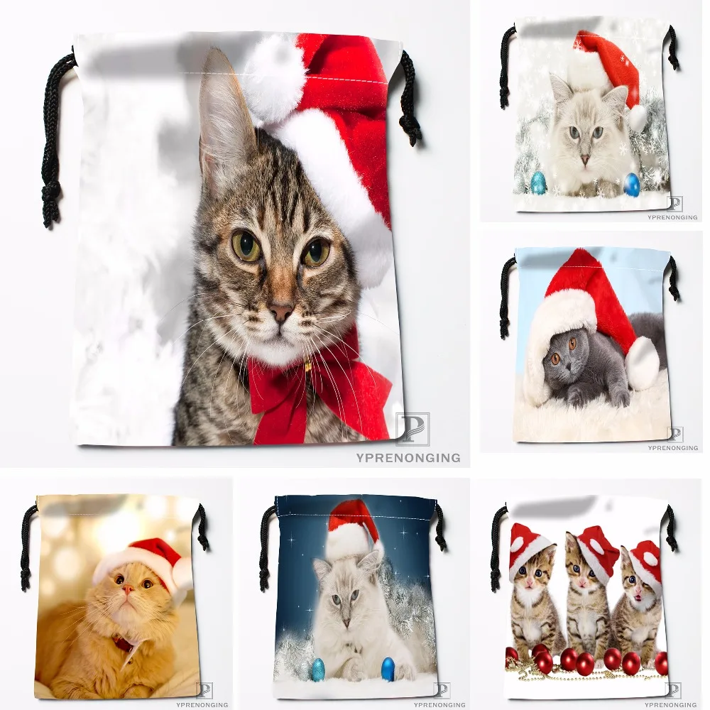 Пользовательские собаки друзья Рождество Собака Drawstring Сумки Путешествия хранения мини мешок плавать Туризм игрушка мешок размер 18x22 см#0412-04-215