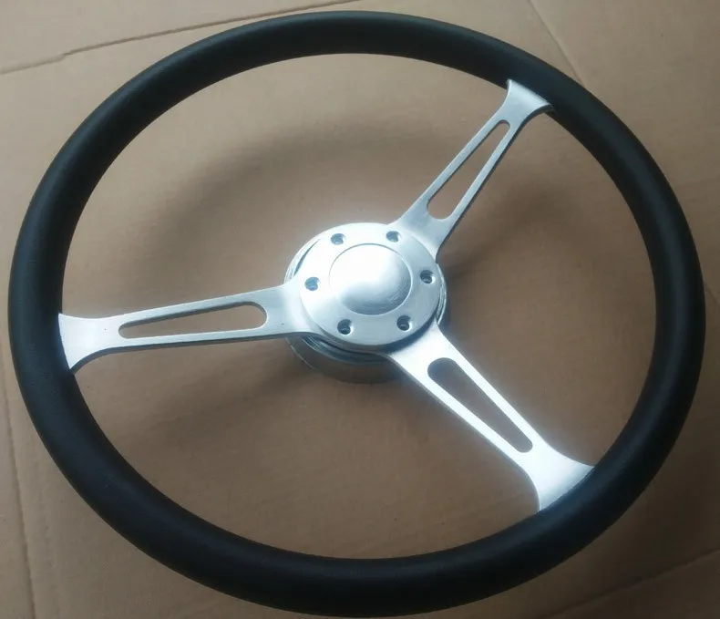 high quality Universal 380MM 16inch leather racing steering wheel 3X