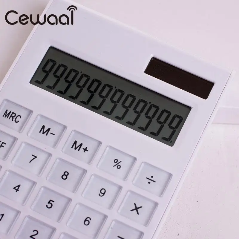 Cewaal جديد سليم المحمولة 12 حاسبة الطاقة الشمسية طاقة الكريستال المفاتيح البطارية المزدوجة السلطة الحاسبة الالكترونية rekenmachin