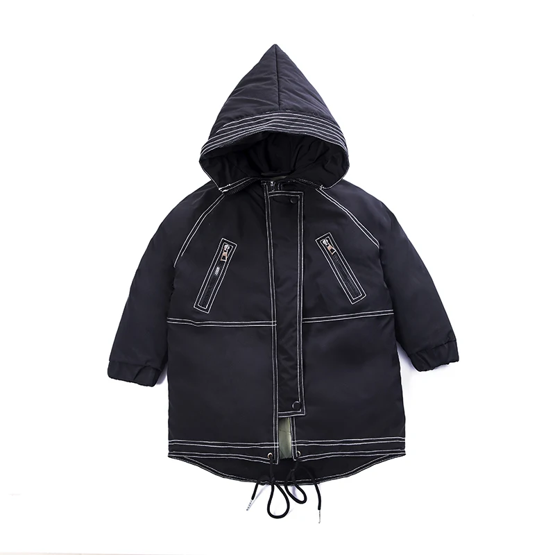 

Boys cotton coat Korean big children's cotton padded children's winter cotton Hooded Russian winter kids down Solid color stitch