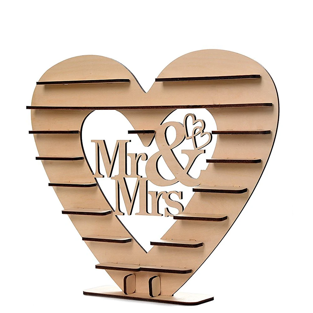 Г-н& миссис письмо, любовь, сердце Форма шоколада деревянная рамка Свадебная вечеринка декоративные буквы ремесла