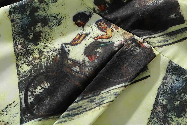 Мужская рубашка в стиле Харадзюку; свободная уличная рубашка в стиле хип-хоп; детская гавайская рубашка с длинными рукавами; повседневные тонкие топы с забавным принтом; сезон лето-осень