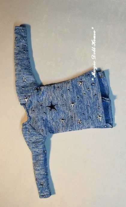 [RMG400] ; одежда NeoBlythe doll# Футболка с принтом звезды для blyth; аксессуары для кукол в розницу - Цвет: Blue