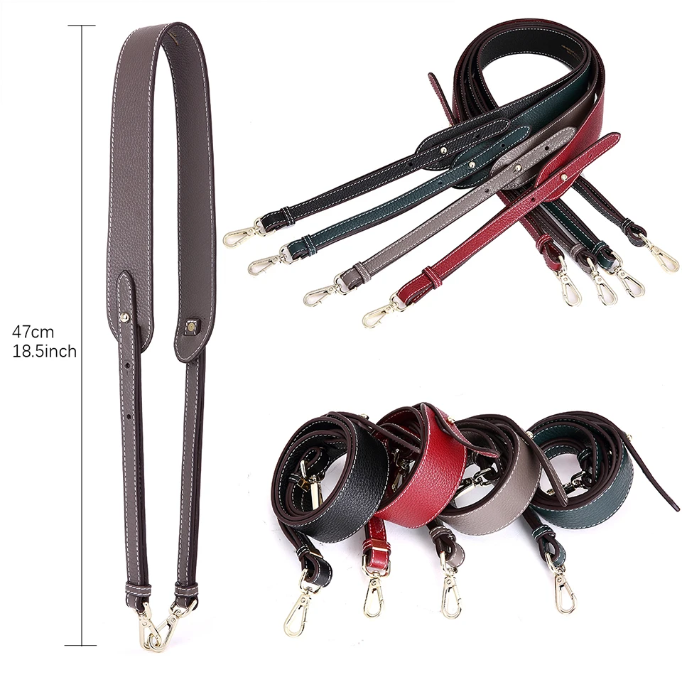 NEVEROUT Genuine Leather Shoulder Strap Women Solid Bag Strap Wide Belt 97cm*4cm
