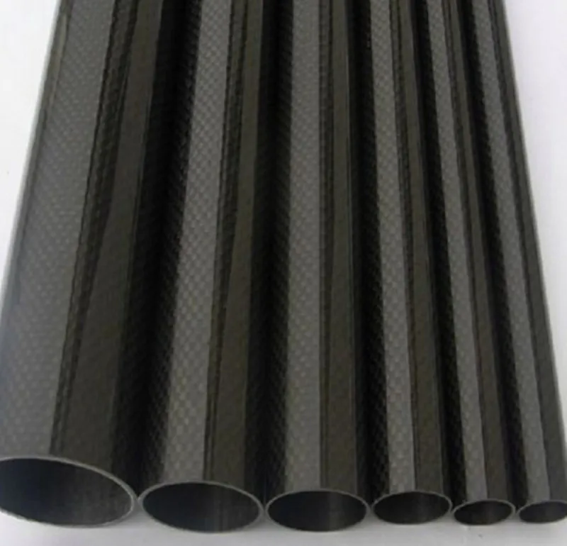 2pcs lot free shipping Black Carbon Fiber Tube 12mm x10mm 500mm long 3K Glossy Surface For