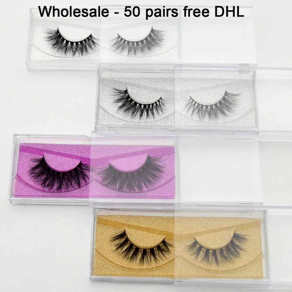 Бесплатная доставка DHL 50 пар 3D норковые ресницы оптом 100% натуральная норка