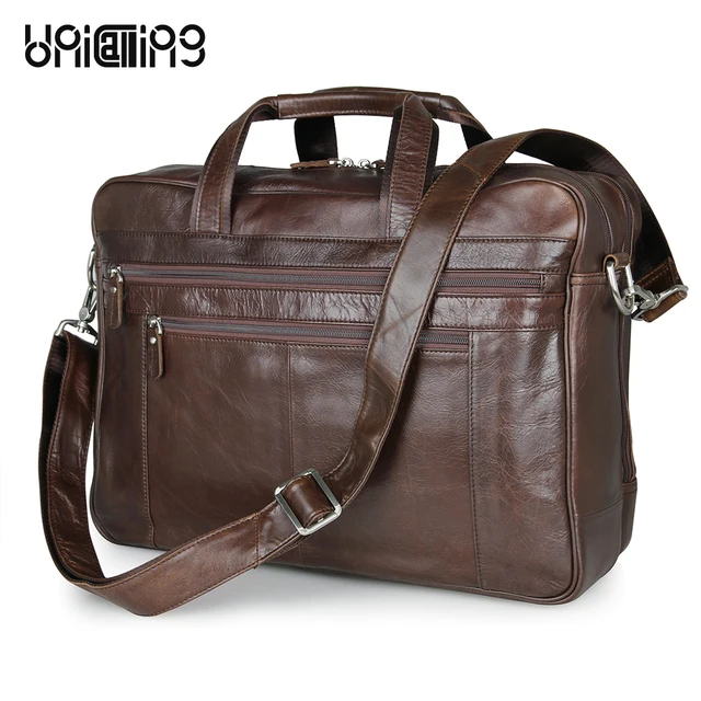 Unicalling Luxury Genuine Leather Large Men Bag Premium Cow Unicalling Luxury Genuine Leather Large Men Bag Premium Cow Business Laptop 17