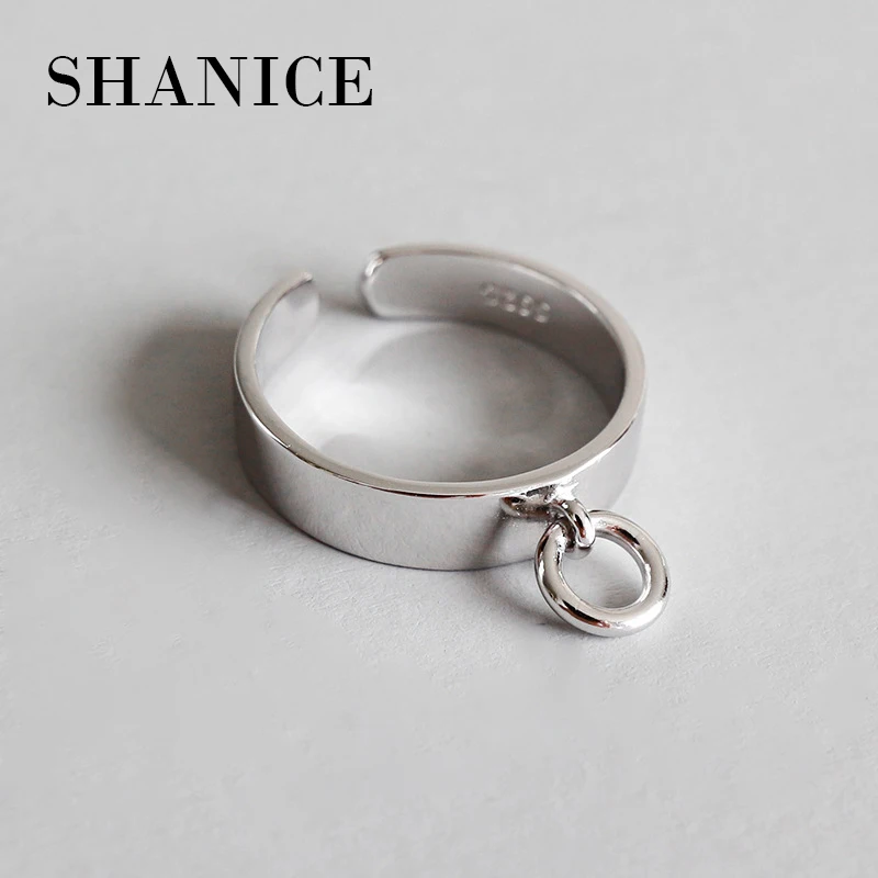 

SHANICE 100% Real Pure 925 Sterling Silver Ring Simple Smooth Fine Ring Wide Face Smooth Circle finger Ring For Women Jewelry