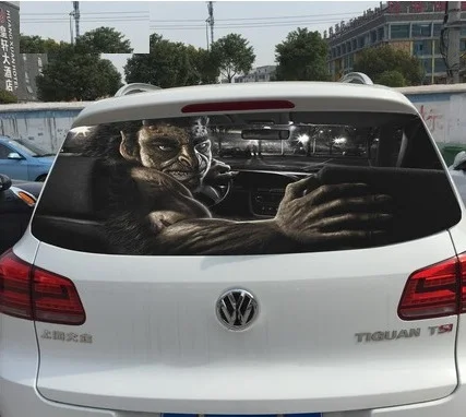 

33Designs Perforated PVC Car Sticker Rear Windshield Glass Sticker Shows Up When Someone Turns on the High Beam behind You