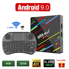 Смарт ТВ приставка Android 9,0 4 Гб 32 Гб Rockchip RK3328 1080P H.265 4K Netflix Youtube WiFi Android ТВ приставка H96 MAX Plus