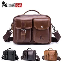 LAOSHIZI LUOSEN модная сумка из натуральной коровьей кожи для бизнеса и компьютера, Большая вместительная сумка через плечо двойного назначения для мужчин