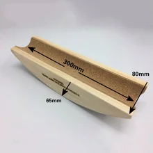 1 Piece Guitar Bass Neck Rest Caul Semicircular Wooden Bracket Neck Support Guitar Fretwork Cork Lined 300x80x65mm