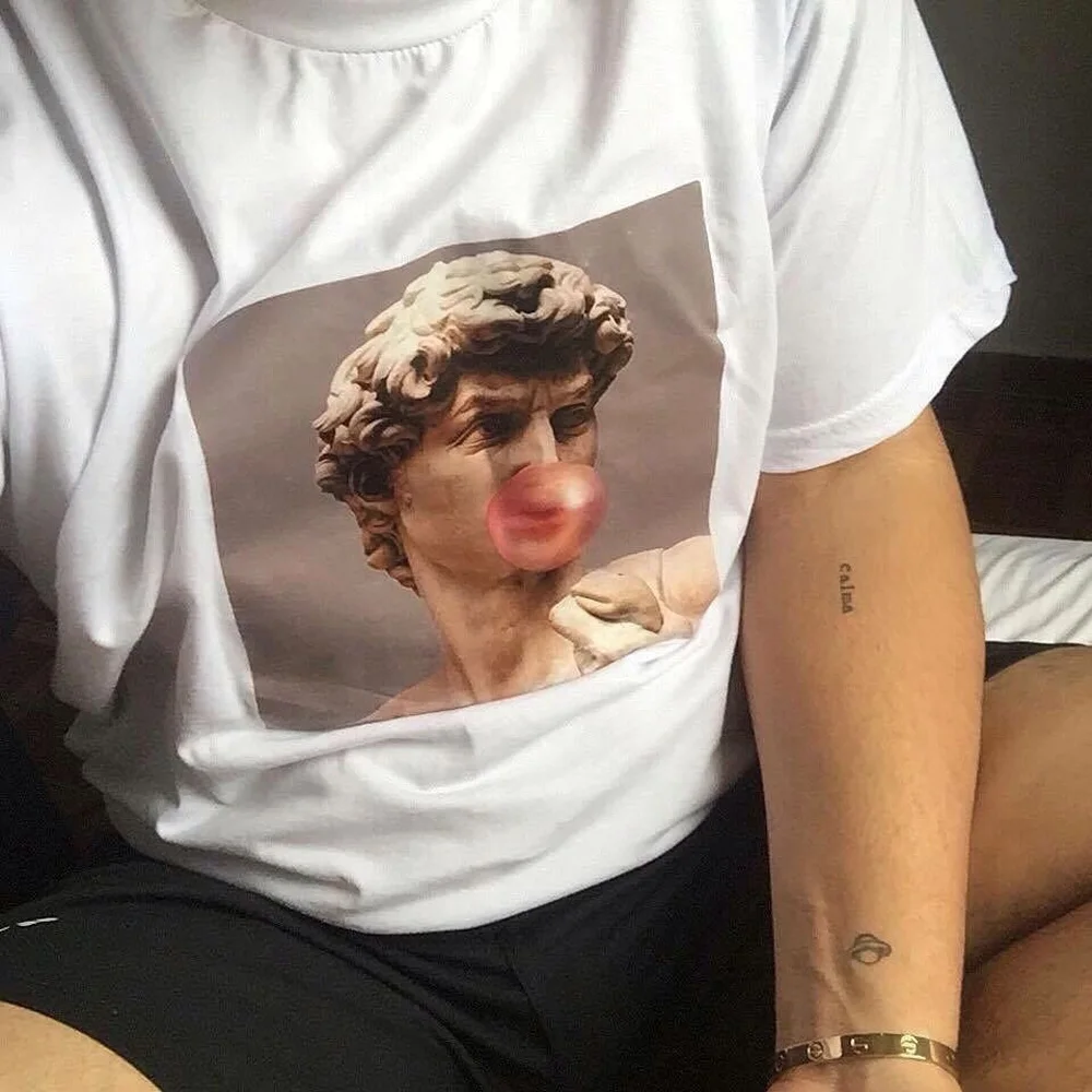 

David Bubble Gum Grunge Aesthetic Unisex Men Women Tumblr gomillas Fashion Cute Funny T-Shirt Printed Tee