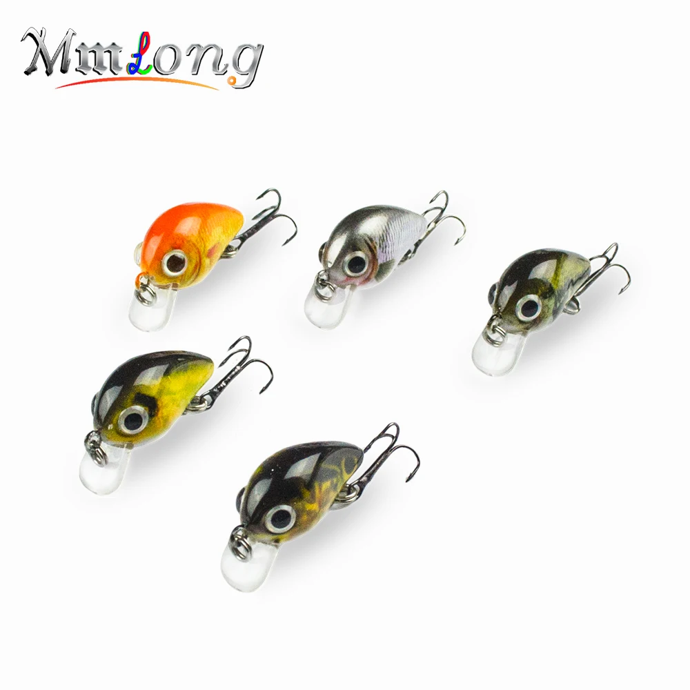 

5pcs 2.8cm Mini Fishing Lure Realistic Fish Wobbler FMH04A 5 Color Lifelike Hard Crank Bait 1.9g Crankbait Fishing Lures Tackle