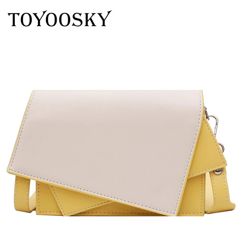 

TOYOOSKY Fashion Irregular Weave Women Handbags PU Leather Ladies Casual Shoulder Messenger Bag for Women Panelled Purses Tote
