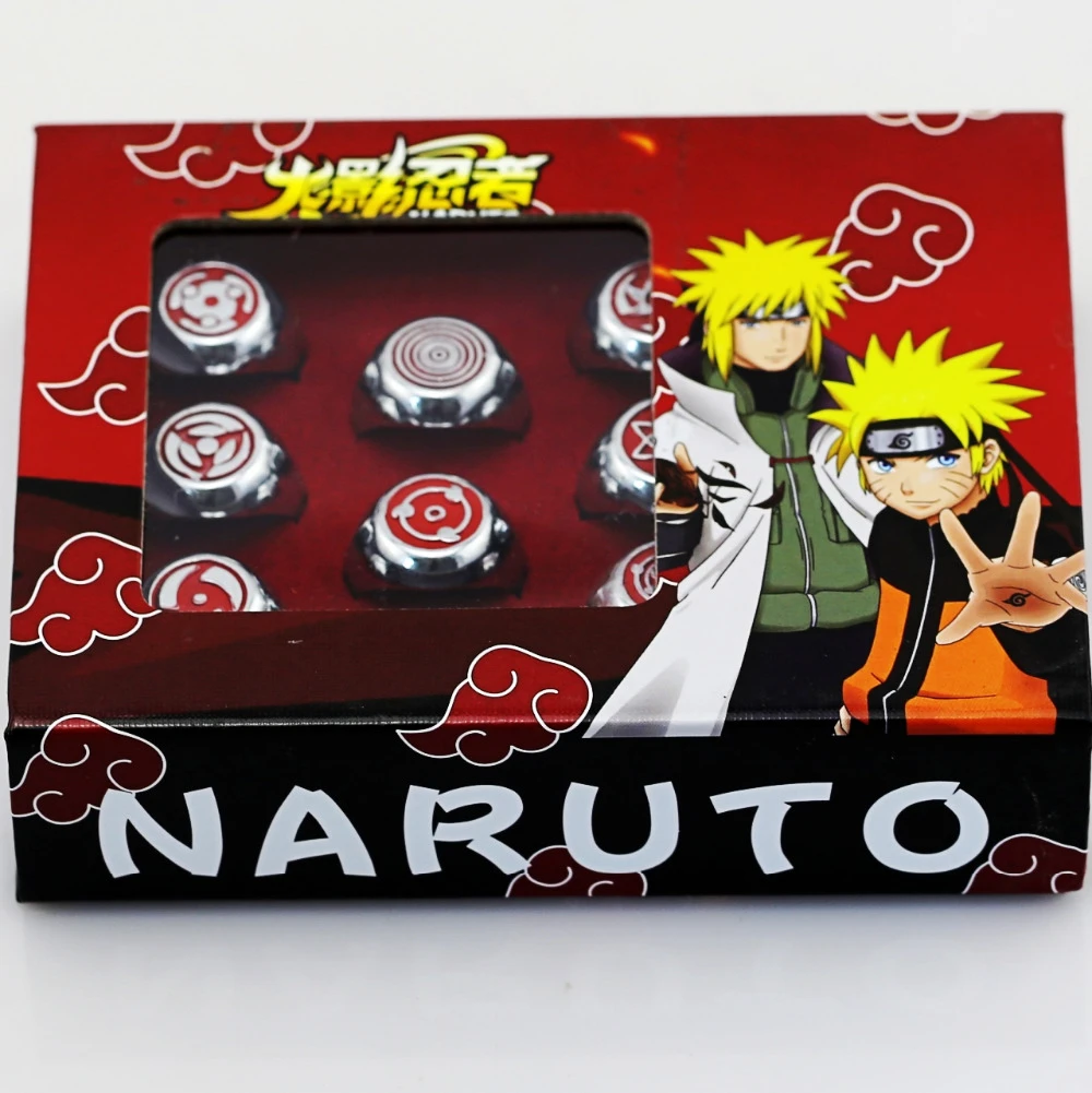 Top Naruto Uchiha Sasuke Itachi Madara Sharingan Akatsuki Organization Rings Set 10pcs Cosplay Gift Hot Sale Gift Film Gifts Barcelonagift Hangers Aliexpress