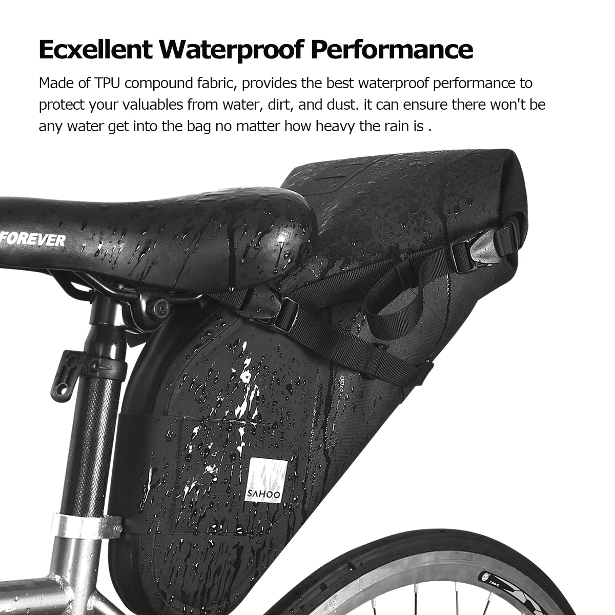 Perfect Sahoo Pro 132034 100% Full Waterproof 7L Dry Bag Mountain Cycling Bicycle Bike Saddle Bag Seat Tail Rear Pack Storage Pouch 4