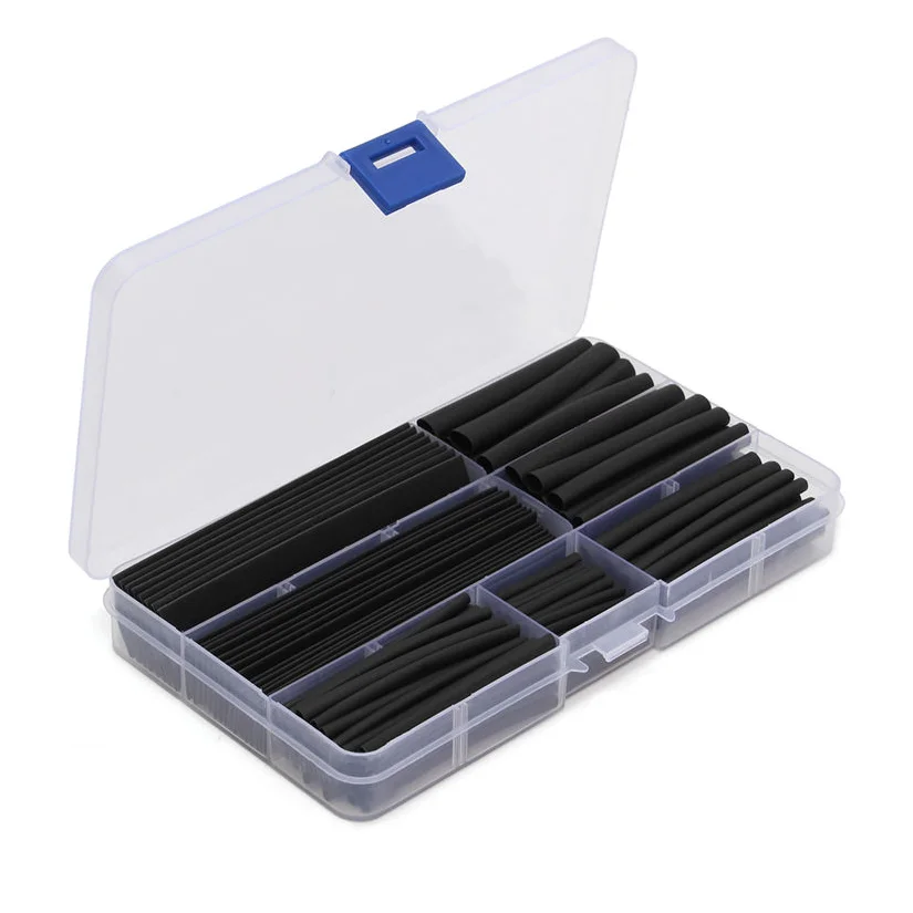 

High quality 150Pcs Wire Black Case Set heat shrink tubing Wrap Tube Assorted Sleeves
