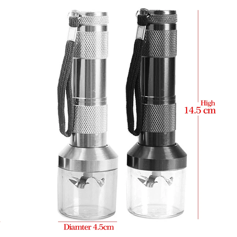 

1pcs Flashlight Shape 145mm Height Grinder Herb Smoke Grinders amoladora weed acessorios Tobacco Cigarette Crusher