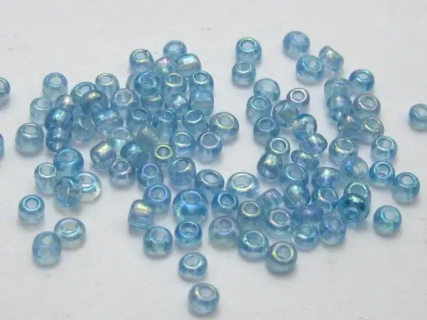 5000 Glass Seed Beads 2Mm Trasparente Luster Ab Blue Sky + Storage Box