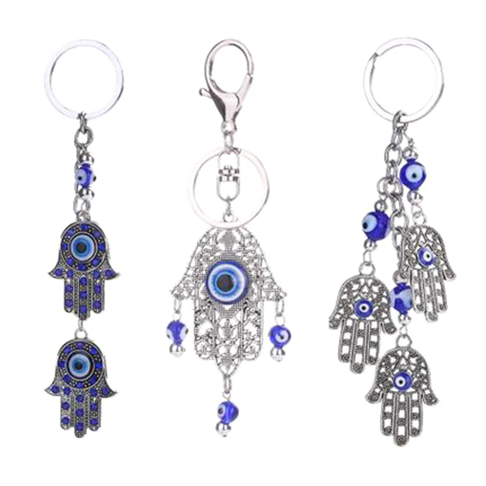 

New Mode Style 1Pcs Hot Selling Dream Catcher Palm Keychain Turkey Blue Eyes Alloy Keychain Bag Pendants Women or man gifts