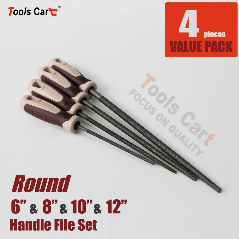 

4 Pc Round Hand File Set Carpentry Woodworking Carving Hand Tools in 4 Sizes R681012-M