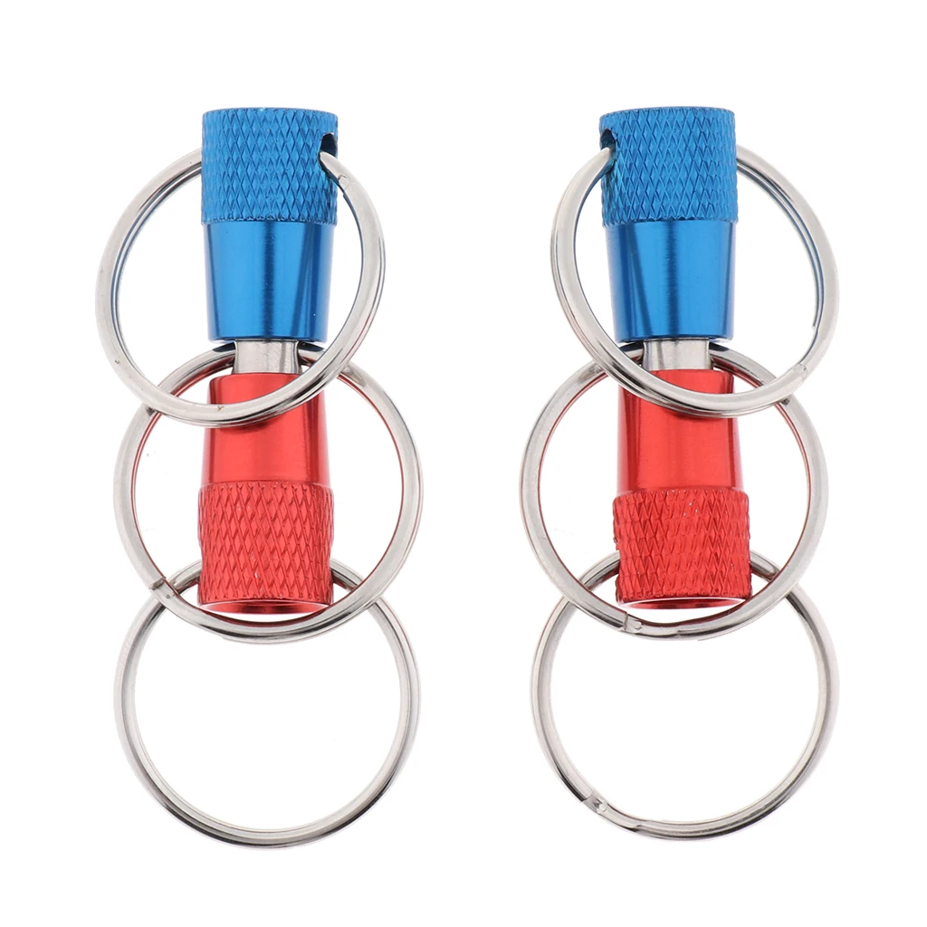 2pieces Detachable Pull Apart Quick Release Keychain Key Rings