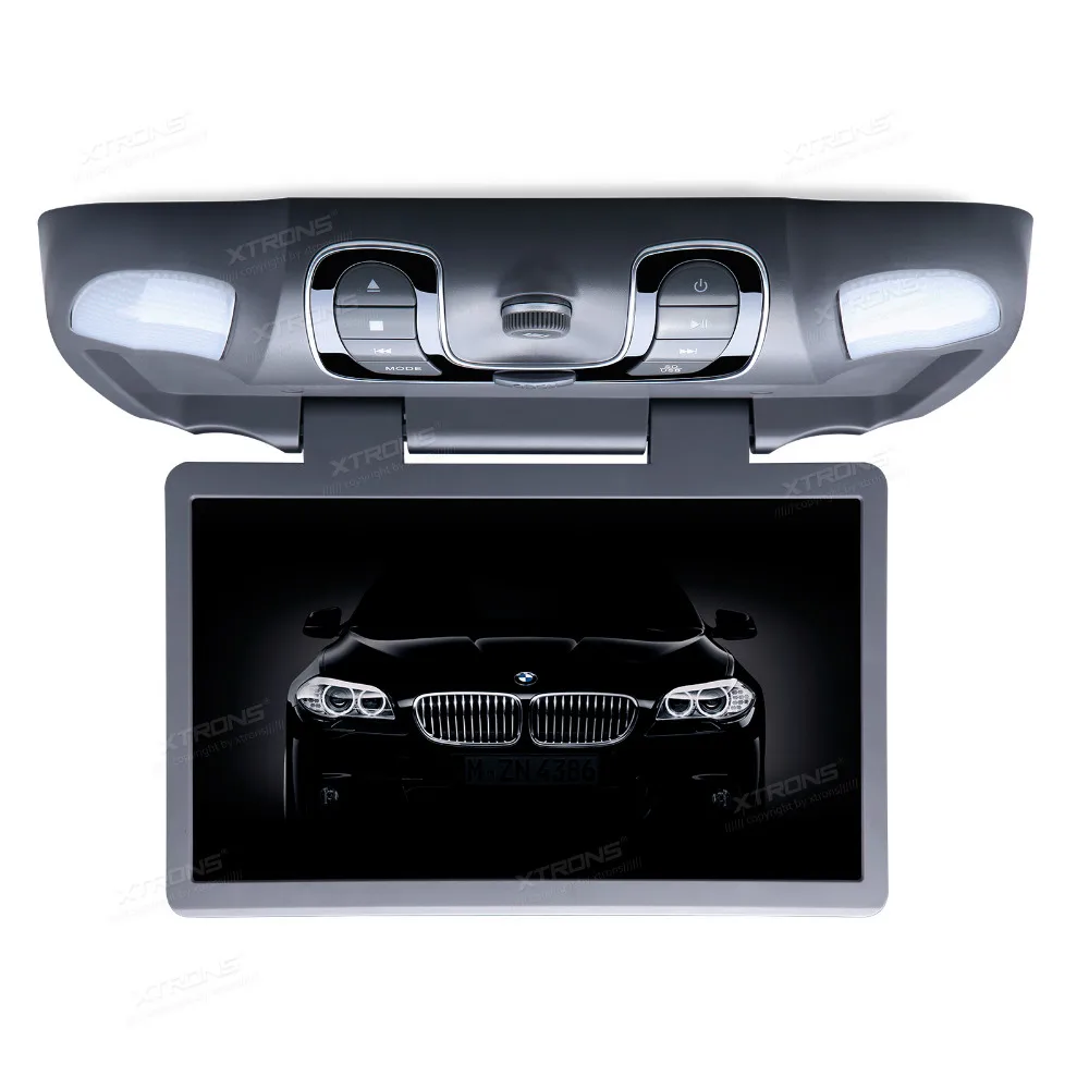 Sale XTRONS 15.6" HD Wide Screen Car DVD Player Roof Mount Flip Down Monitor 1366*768 /170 Max Open Angle/Built-in IR FM/32-Bit Games 1