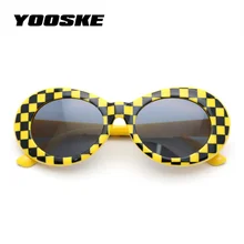 YOOSKE plout очки NIRVANA Kurt Cobain солнцезащитные очки мужские винтажные Ретро женские Овальные Солнцезащитные очки женские очки UV400
