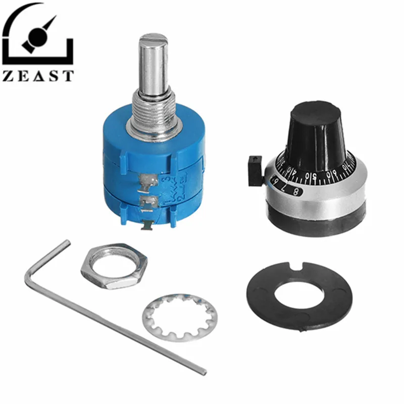 

3590S-2-103L 10K Ohm 2W Multi Turn Wirewound Potentiometer With 10 Turns Counting Dial Rotary Knob Set Electronic Components